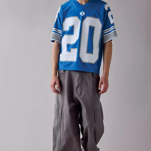 Maillot de football américain personnalisé de qualité supérieure pour homme, haut respirant en maille à manches courtes, style streetwear vintage, t-shirts amples - Product Image 4