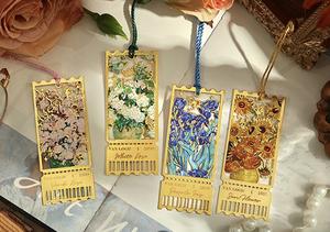 ที่คั่นหนังสือโลหะลายดอกไม้ฉลุลายประดับพู่ห้อย คลาสสิก ใช้ซ้ำได้ พิมพ์ลาย UV เหมาะสำหรับเป็นของขวัญองค์กรสุดสร้างสรรค์ - Product Image 6