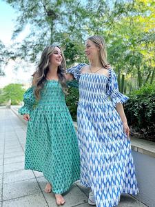 Robe longue en pur coton, imprimé indien, décontractée, élégante, confortable, respirante, brodée, tissée, pour l'été - Product Image 3