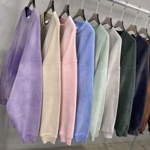 Sudadera de hombre cálida de invierno con lavado ácido, producto de moda, sudadera oversize con cuello redondo y lavado ácido para hombre - Product Image 2