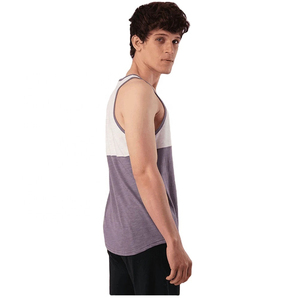 Nouveau design minimaliste, débardeur colorblock pour homme, violet clair et foncé, design à deux tons, débardeur pour homme, parfait pour le streetwear de tous les jours - Product Image 2