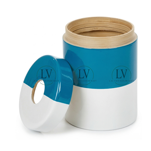 ถังขยะไม้ไผ่หลากสีพร้อมฝาปิด ถังขยะไม้ไผ่สำหรับใส่กระดาษ สำหรับโต๊ะทำงาน อุปกรณ์สำนักงานและของใช้ในบ้าน จากเวียดนาม - Product Image 1