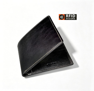 [In Stock][Retail Price] High Quality Handmade Castello Genuine Leather Vintage <b>RFID</b> <b>Men</b> Bi-fold <b>Wallet</b> Black Brown - Product Image 1