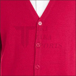 OEM High Quality Custom Breathable Men's V-neck Lace Knitted <b>Cardigan</b> <b>Sweater</b> Winter Wool/Nylon Single Button Patchwork - Product Image 6