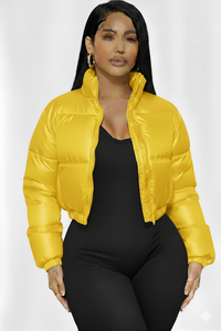 Chaqueta de plumón cálida personalizada para mujer, chaqueta acolchada de invierno, abrigo corto con cremallera y acolchado personalizado, chaqueta de plumón para mujer - Product Image 2