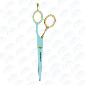 กรรไกรตัดผม Shears Beauty ผลิตจากเหล็กกล้าไร้สนิมญี่ปุ่น ดีไซน์ Aqua Gold Chrome สำหรับช่างทำผมมืออาชีพ ขนาด 5.75 นิ้ว - Product Image 4