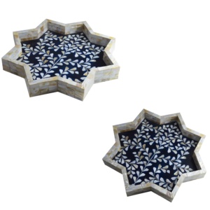 Star Shaped <b>Tray</b> Hotel Luxury Silver Metal <b>Mirror</b> <b>Tray</b> Decorative Serving <b>Tray</b> Custom Logo for Home Decoration - Product Image 2