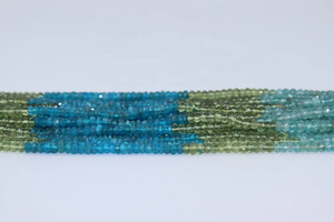 Cuentas de rondelle facetadas de apatita múltiple Natural, hebra de cuentas de apatita de 4 mm y 13 pulgadas para la fabricación de joyas - Product Image 4