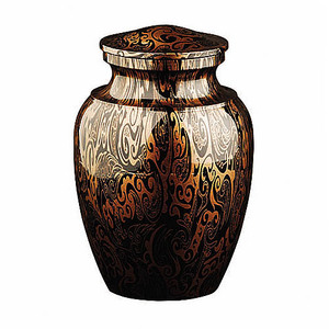 New Antique <b>Large</b> Custom Engraved Aluminum Lavender Cremation <b>Urns</b> Solid Iron Adult Size Funeral Durable Gold Finished - Product Image 2