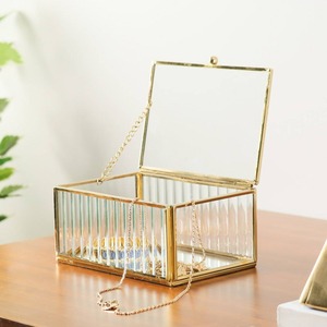Premium Gift Metal & Glass Jewelry <b>Box</b> Luxury <b>Trinket</b> Organizer for Jewelry Collection Rings Earrings Necklace Bracelet - Product Image 6