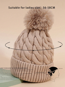 Bonnet d'hiver tricoté en acrylique 100% 85G, personnalisé avec logo brodé, vente en gros - 70 couleurs unies, prêt à expédier - Product Image 6