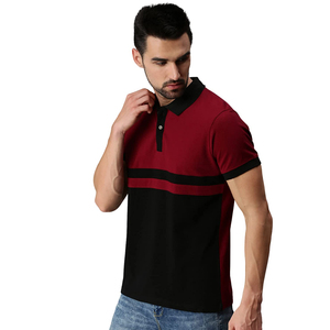 T-shirts Polo Homme Oversize à Manches Longues en Tissu Extensible Teint en Fil Rayé et Color Block 305 g/m² Personnalisés – Vente en Gros - Product Image 4