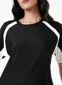 Custom Wholesale OEM Private Label Women Plain Cotton T Shirt Heavyweight Short Sleeve <b>Slim</b> Fit <b>Black</b> Tee - Product Image 5