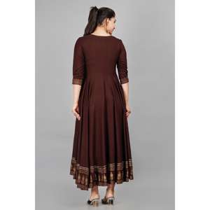 Traje Salwar Casual de Moda Aarti, Silueta en A, Tejido Transpirable, Uso Diario, Cintura Natural, Bordado, Cuello con Lazo - Product Image 3