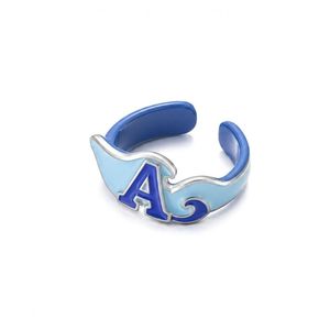 Vintage Enamel Colorful Letter <b>Ring</b> with Adjustable <b>Open</b> Cuff for Women Fashion Jewelry Wholesale - Product Image 1