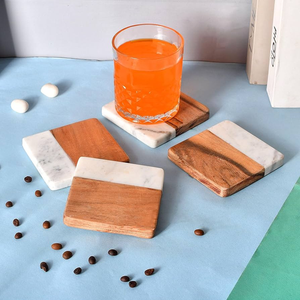 Sous-verres en marbre design moderne, écologiques, solides, durables, en pierre naturelle, lavables pour la décoration de table à la maison - Product Image 3