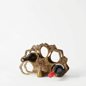 Soporte de latón para botella de vino con forma de hongo, hecho a mano, inspirado en la naturaleza, para una sola botella, ideal para decoración de mesa o bar. - Product Image 3