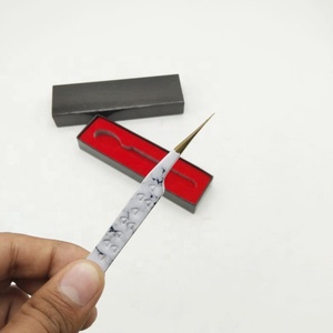 Pince à épiler d'isolation marbre imprimé en acier inoxydable pointe pointue pince à cils pour faux cils levage outil de cils durable - Product Image 1