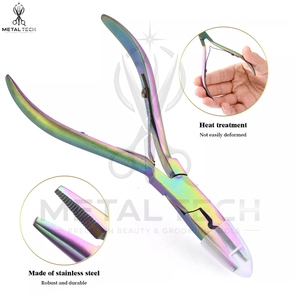 Rainbow Color Hair Extensions Styling <b>Tools</b> Micro Beads Sealing Pliers Steel Hair Pliers Salon <b>Tool</b> Accessories With Rexine Case - Product Image 4
