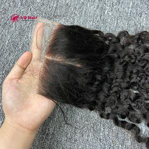 Venta al por mayor de cierres de encaje de pelo Remy vietnamita crudo 4x4 5x5 6x6 proveedores de color natural recto para Suiza - Product Image 6