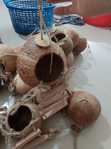 Comedero y Casa para Pájaros Hechos de Cáscaras de Coco, Hechos en Vietnam - Product Image 6