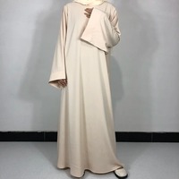 Abaya personnalisée grande taille sans couture, basique et unie, style Arabie Saoudite, avec ceinture offerte, en polyester de haute qualité, pour femmes musulmanes, modeste et simple, coupe maxi