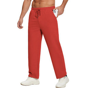Custom Mens Embroidered Performance Woven Spandex Fleece Mid Waist Track <b>Pants</b> Breathable Autumn Sportswear ODM Manufacturer - Product Image 4