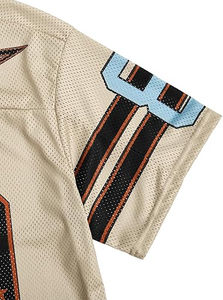 Camiseta de Fútbol Americano para Mujer, Malla Transpirable, Manga Corta, Estampado 01, Estilo Urbano, Cuello en V, 100% Poliéster, Antibacteriana - Product Image 4