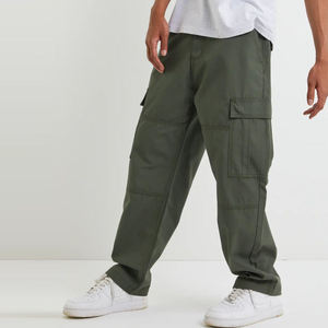 Pantalon cargo pour homme Hip Hop, esthétique patchwork, multi-poches, bretelles, coupe ample, coton, décontracté, pantalon long pour homme - Product Image 1