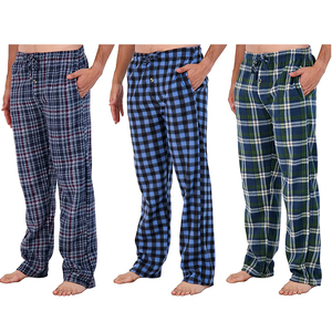 Custom Logo Print <b>Men</b> Logo <b>Pajama</b> Bottoms Purple Blue Plaid <b>Men</b> <b>Flannel</b> <b>Pajama</b> Pants - Product Image 4