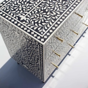 ILAHI's Bone Inlay <b>Drawer</b> Modern Design Agate Detailing <b>Storage</b> Portable Home Furniture - Product Image 1