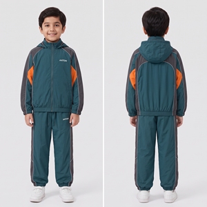 Conjunto Deportivo de 2 Piezas para Niños, Unisex, al por Mayor de Fábrica OEM, Impermeable, Transpirable, Estilo Vintage, Cortavientos - Product Image 4