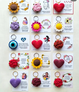Porte-clés <span class=keywords><strong>Amigurumi</strong></span> Fait Main au Crochet en Forme de Fruit, Cadeau Promotionnel, Cadeau de Noël, Cadeau de Remise de Diplôme, OEM ODM - Product Image 6