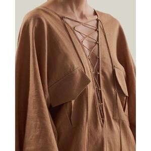Robe de soirée élégante pour femme, coupe trapèze, col en V, manches classiques, couleur unie, taille basse, longueur cheville, respirante et écologique - Product Image 6