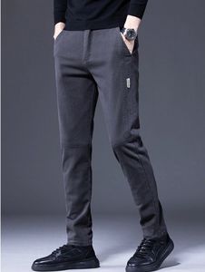 Pantalones Casuales de Algodón Verde Oliva para Hombre, Cintura Elástica, Corte Recto, Bolsillos Laterales, Transpirables, para Otoño - Product Image 4