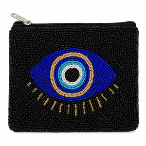 Monedero de Lujo Hecho a Mano con Cuentas de Cristal Ojo Turco Azul, Cartera con Cremallera Nazar, Amuleto de la Suerte, Regalo, OEM, ODM, Venta al por Mayor - Product Image 3