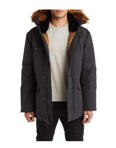 Custom High Quality Men's Winter Hooded Stand Front Fleece Parka <b>Jacket</b> Anti-Bacterial Quick Dry Features Plus Size Options - Product Image 3