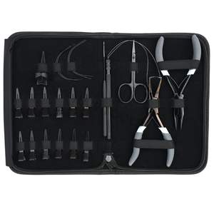 Kit d'outils et d'équipement pour extensions capillaires de salon, argenté, avec pince de retrait de micro-perles, outils à crochet et boucle, doigt de séparation et pinces, ciseaux - Product Image 6