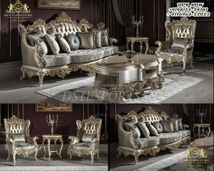 Meubles de salle à manger sculptés, luxueux, en argent, Style européen, meubles lourds de salle à manger, 6 pièces - Product Image 6