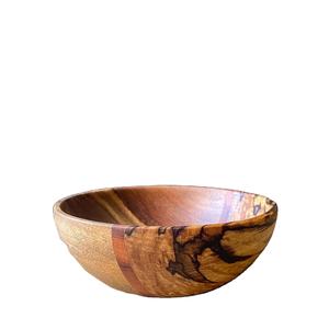 Bol de service en bois naturel, plat en bois massif pour fruits, collations, salades et service pour la cuisine, la table à manger - Product Image 3