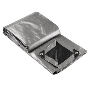 Bâche en tissu poly robuste argentée et noire 20x30 pieds - Product Image 3