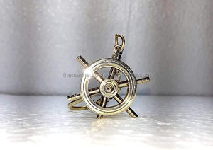 Handmade Thiết Kế Hải Lý Brass Tàu Bánh Xe Keychain Phong Cách Cổ Điển Thắp Sáng Chìa Khóa Nhà Cho Xe Đạp Chu Kỳ Trang Trí Nội Thất Quà Tặng - Product Image 5