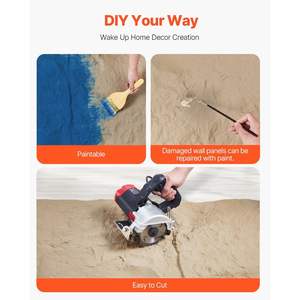 4 Pack 48x24 ''pannelli murali 3D imitazione pietra gialla copertura 32 piedi quadrati 48x24'' pannelli parete in pietra gialla 4 Pack 32 piedi quadrati - Product Image 3