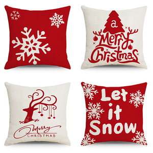 Fundas de Almohada Navideñas de 45x45cm, Fundas Decorativas para Cojines con Diseño de Papá Noel, Muñeco de Nieve, Reno y Árbol de Navidad, Decoración Festiva para el Hogar y el Sofá - Product Image 3