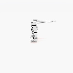 Boucles d'oreilles pendantes torsadées en or massif 14 carats avec diamants synthétiques de laboratoire, plaquées rhodium, élégantes et luxueuses, cadeau idéal pour un anniversaire de mariage - Product Image 6