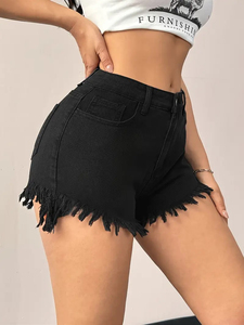 Shorts de Mezclilla de Alta Calidad para Mujer, Shorts de Cintura Alta a la Moda para Damas, Estilo Urbano de Verano, Shorts de Mezclilla Personalizados - Product Image 5