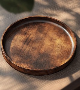 Plateau de service et de rangement en bois naturel de qualité supérieure, plateau artistique pour collations, noix, boissons, pour la maison, les mariages, les restaurants - Product Image 3
