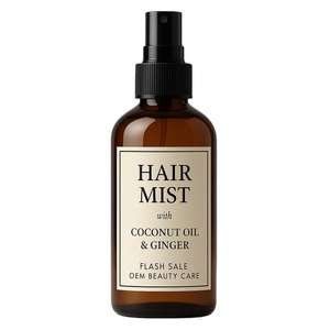 Brume capillaire nourrissante et rafraîchissante anti-pelliculaire personnalisable, à l'huile de coco et au gingembre, sans silicone, végétalienne, soin sans rinçage - OEM - Product Image 1
