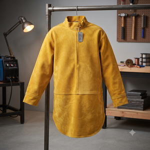 Combinaison de travail en cuir de vachette pleine fleur de qualité supérieure, résistante, pour la soudure, veste de sécurité industrielle, ignifuge, imperméable, en polyester de qualité supérieure - Product Image 4