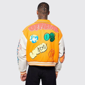 Chaqueta de béisbol de invierno con grafiti de alta calidad personalizada para hombre Logotipo frontal estilo Letterman Varsity High Street totalmente personalizable - Product Image 5